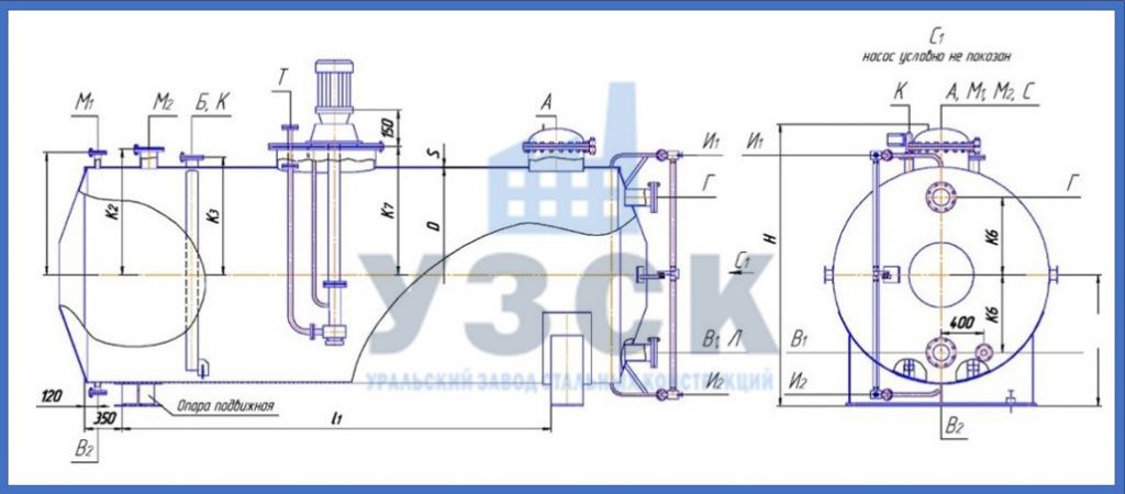 Чертеж емкости ГКК в Томске